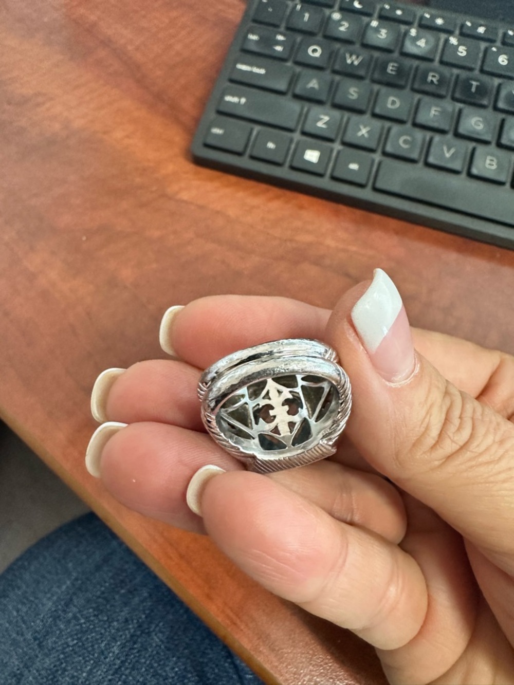 Judith Ripka Blue Topaz-Style Statement Ring - Picture 5 of 8